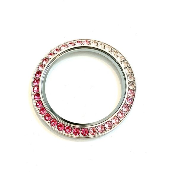 Pink Ombré Round Silver Locket #origami owl #breast cancer #stunning locket - Picture 2 of 4